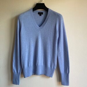 J. Crew  With Cashmere Women’s Sky Blue V-Neck Sweater M